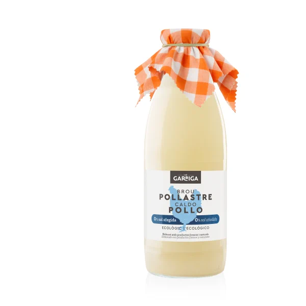 Brou de pollastre sense sal afegida